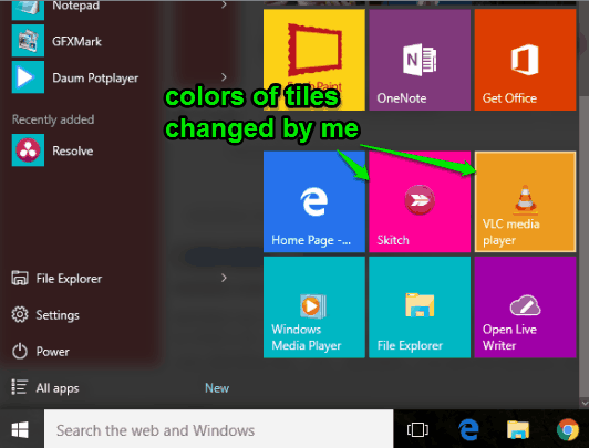 tile color changed