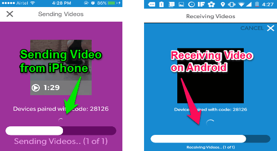 transfer videos between android and iphone