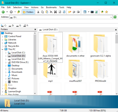 use navigation pane to explore files
