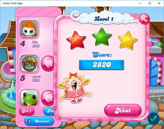 Candy Crush Saga level completed