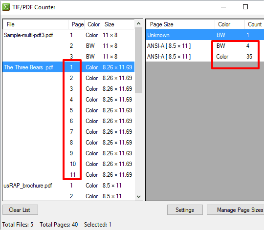 TIF PDF Counter- free bulk PDF page counter software