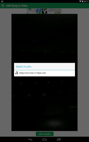 add audio to video apps android 4