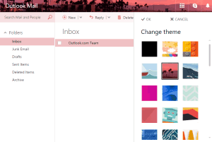 change theme in Outlook Mail