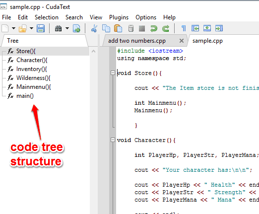 code tree structure