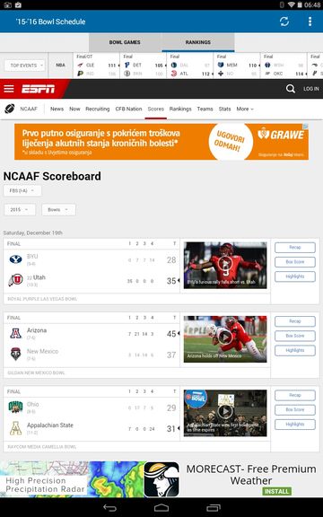 college football results apps android 3