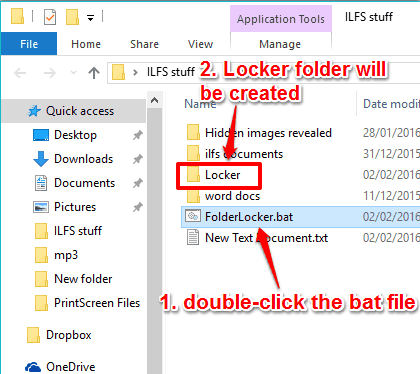 execute the bat file to auto create a Locker folder