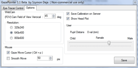 gaze pointer options