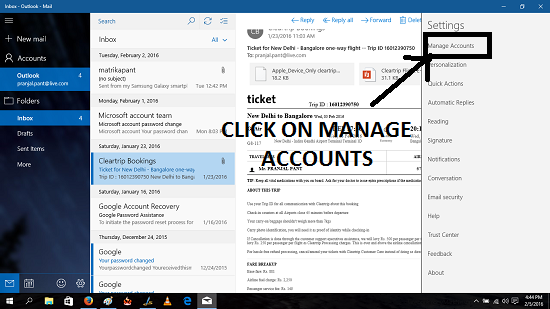 mail manage accounts