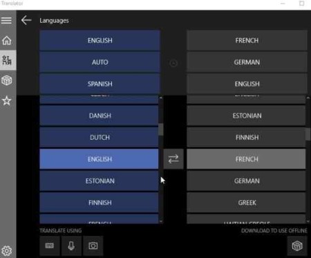 microsoft translator language change