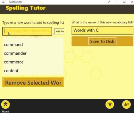spelling tutor build word list