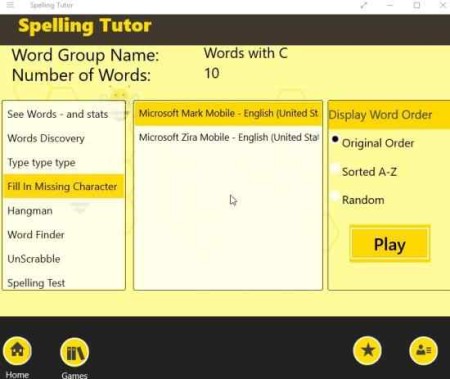 spelling tutor games list