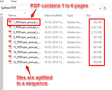 splitted PDF files
