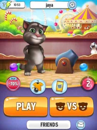 talking tom bubble shooter options