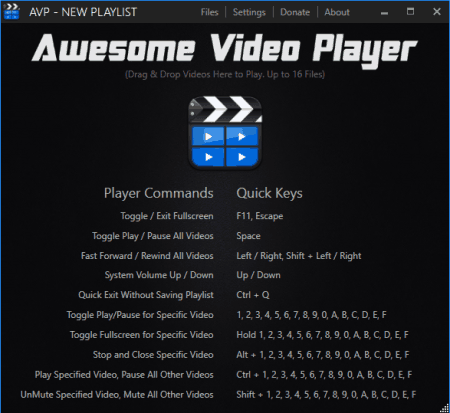 Awesome Video Player- hotkeys