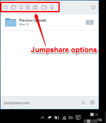 Jumpshare options