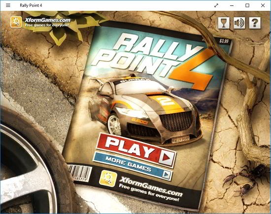 Rally Point 4 Main screen