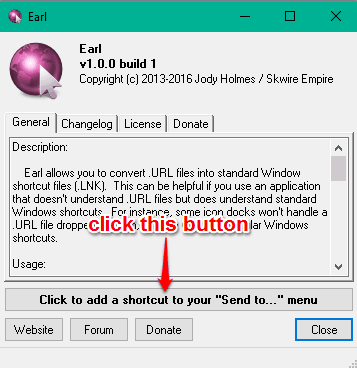 add Earl to right click context menu