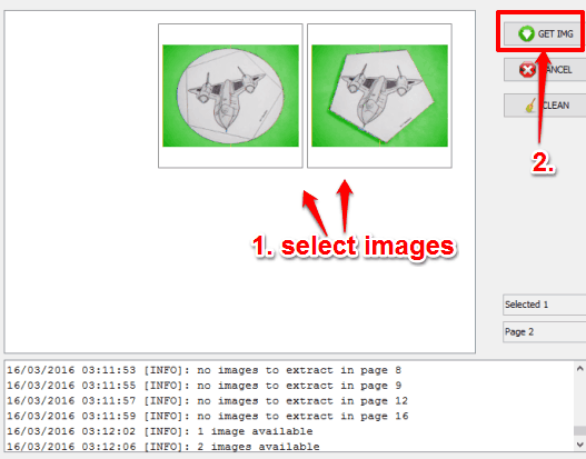 click GET IMG button to extract images
