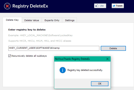 delete locked registry keys and values