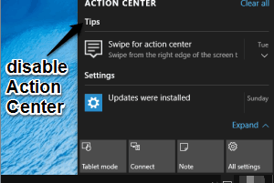 How To Hide Action Center In Windows 10 disable Action Center in Windows 10