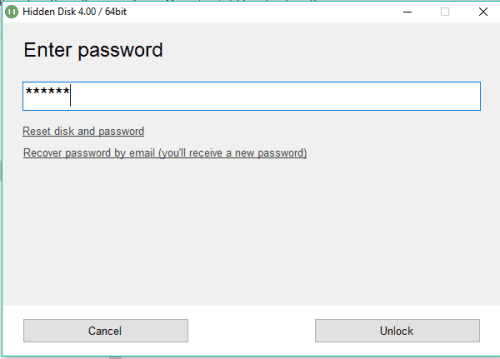 enter password to access disk