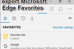 export Microsoft Edge Favorites as HTML file