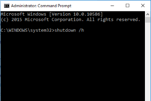 hibernate Windows 10 PC using command prompt