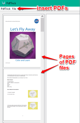 insert PDFs and view pages