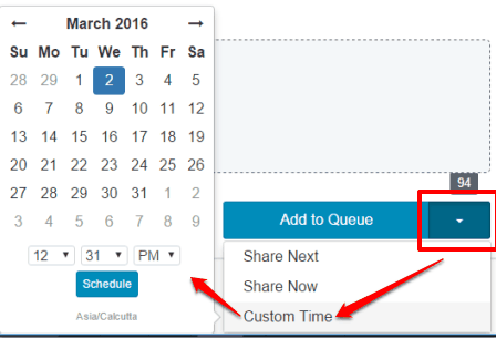 select a time to schedule your post