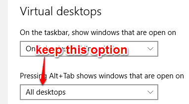 set option to All desktops