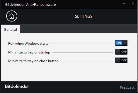 settings options