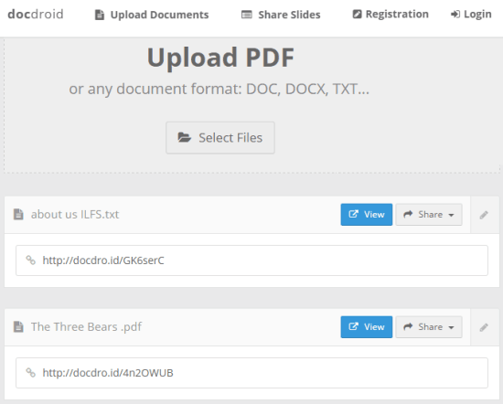 upload and share files