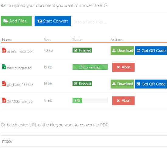 Online File Converter- conversion progress