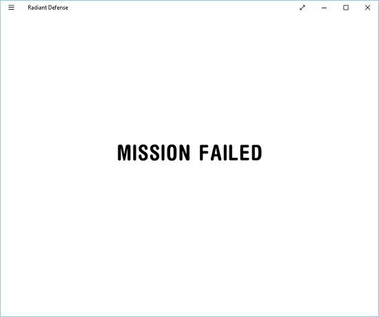 Radiant Defense mission failure