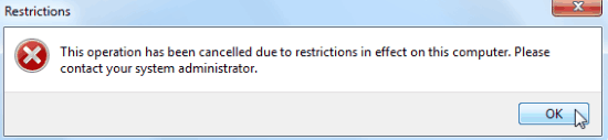 Restriction error