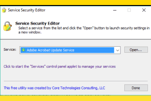 Service Security Editor software