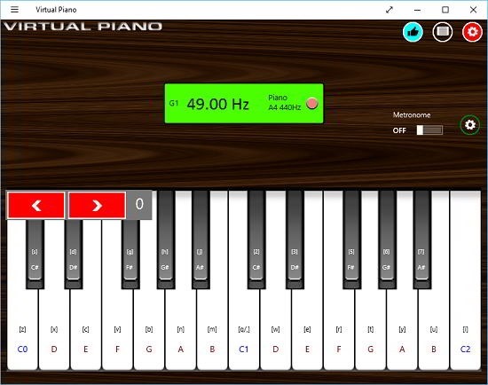 Virtual Piano changed background image