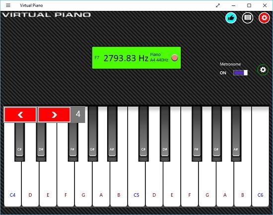 Virtual Piano main screen
