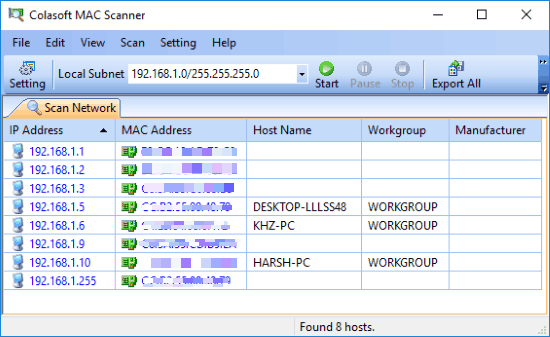 colasoft mac scanner