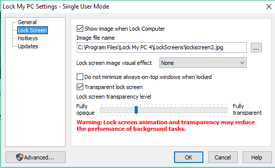 customize lock screen options