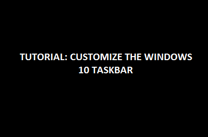 customize taskbar