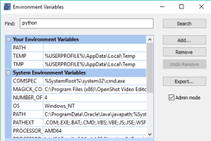 environment variable editor