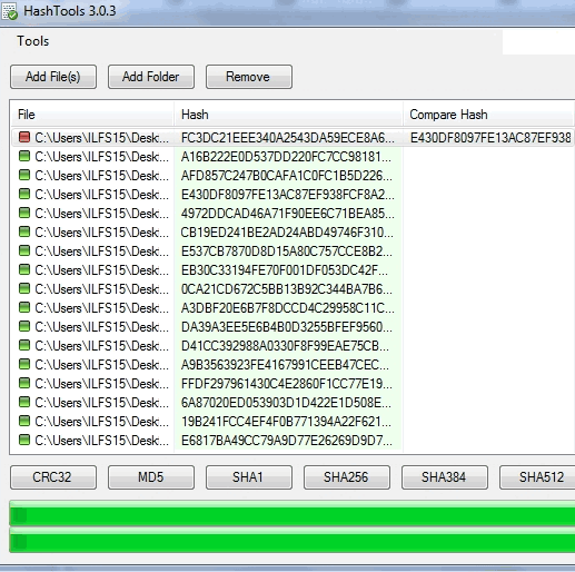 generate hashes of multiple files together