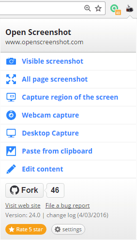 open screenshot commands