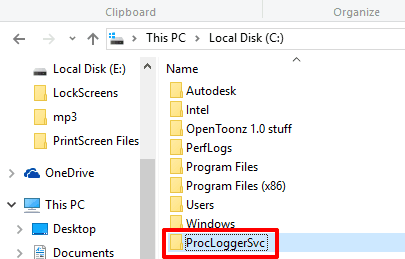 paste copied folder in C directory