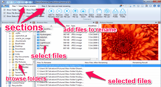 select files