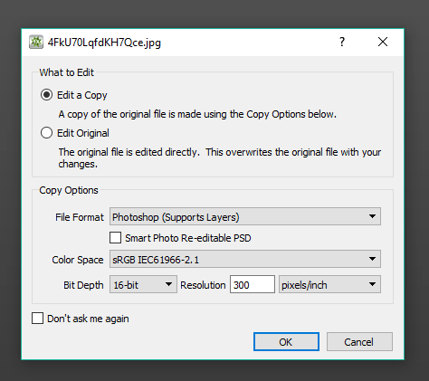 set the output settings