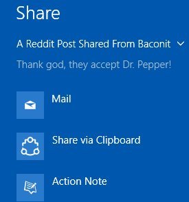 share via clipboard share option