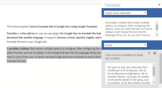 translate text directly