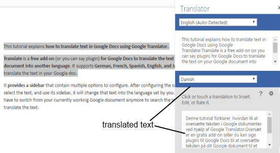 translated text